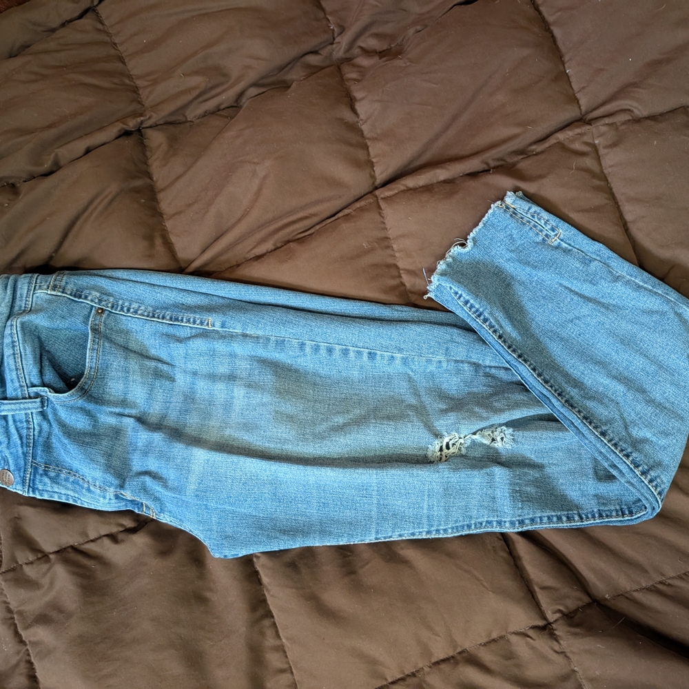 For The Republic Blue Straight Leg Jeans Classic Denim
